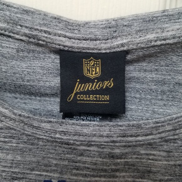 Denver Broncos Gray Space Dye Sweat Shirt Style Tail Layer Look Top L - Picture 4 of 10